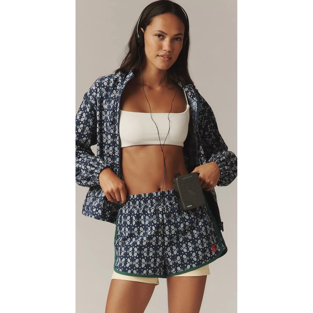 Tretorn x Anthropologie Pickleball Shorts Navy Racket Print Women XS  NWOT